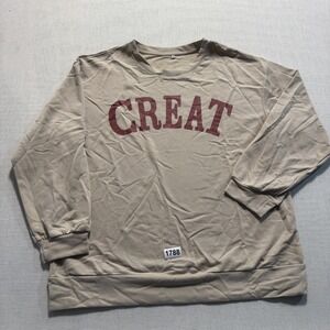 Unbranded GREAT Graphic Sweatshirt Mens XL Tan Long Sleeve Excellent